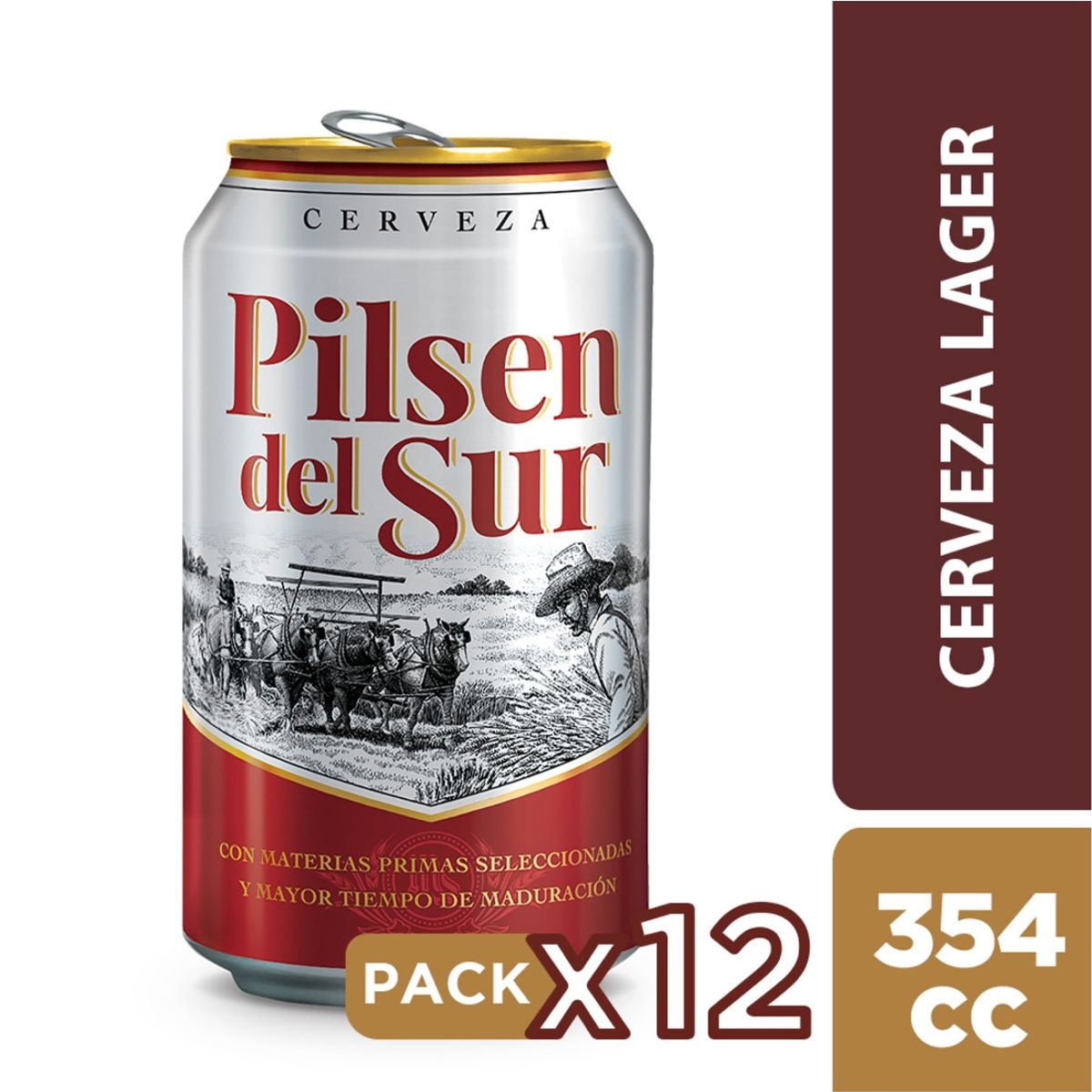 PILSEN DEL SUR - Cerveza lata x12 354 cc PILSEN DEL SUR