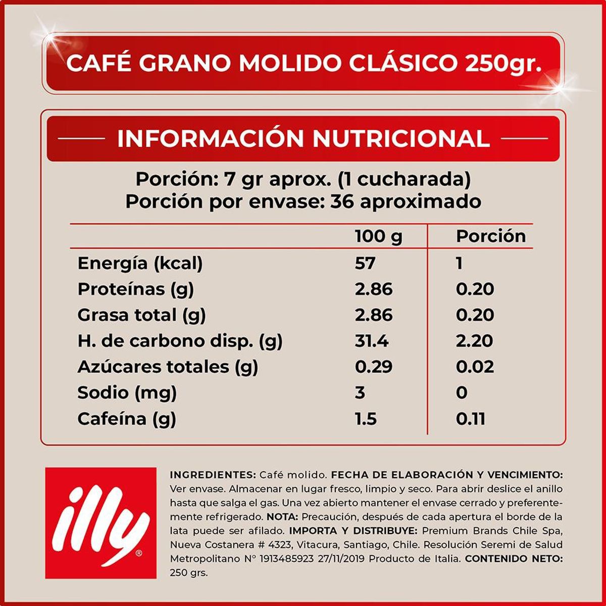 ILLY - Café ILLY Molido Tostado Clásico Lata 250gr