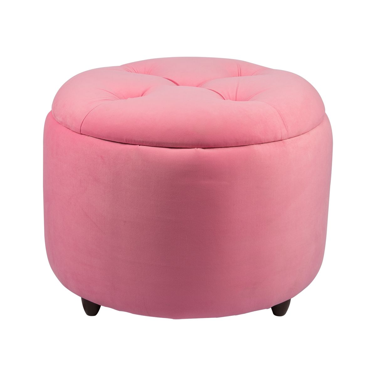 GENERICO - Pouf Baúl Zoe Rosado Felpa 60x60x50 cm Máxima Design