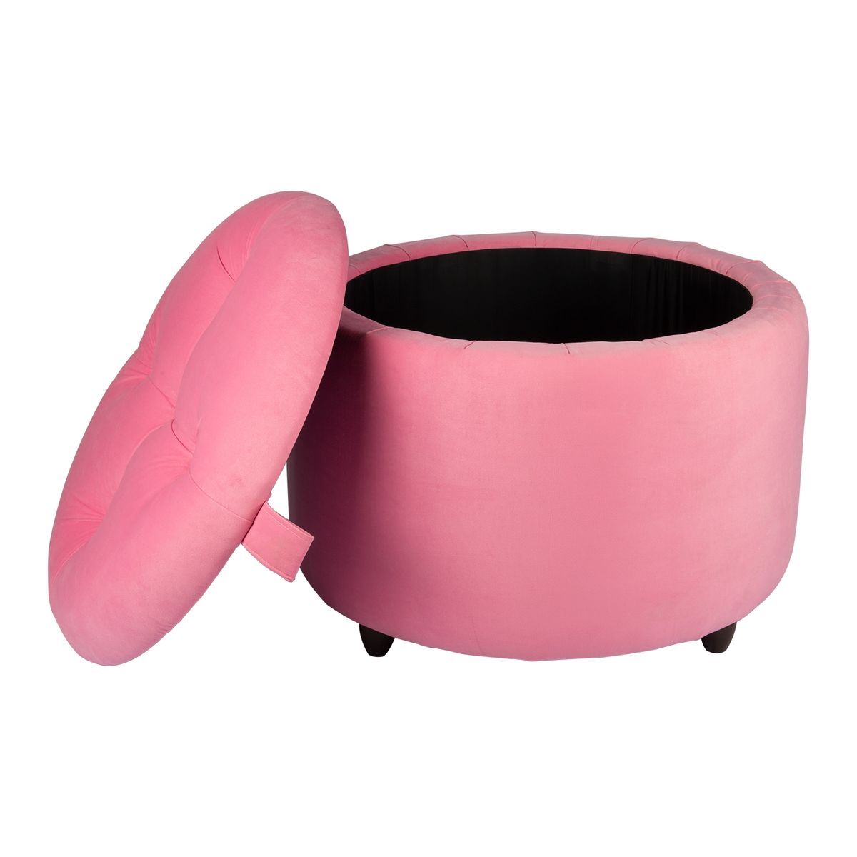 GENERICO - Pouf Baúl Zoe Rosado Felpa 60x60x50 cm Máxima Design