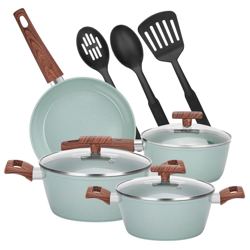CHEFCHOICE - BATERIA DE COCINA  ALUMINIO 10 PIEZAS COLOR AGUA