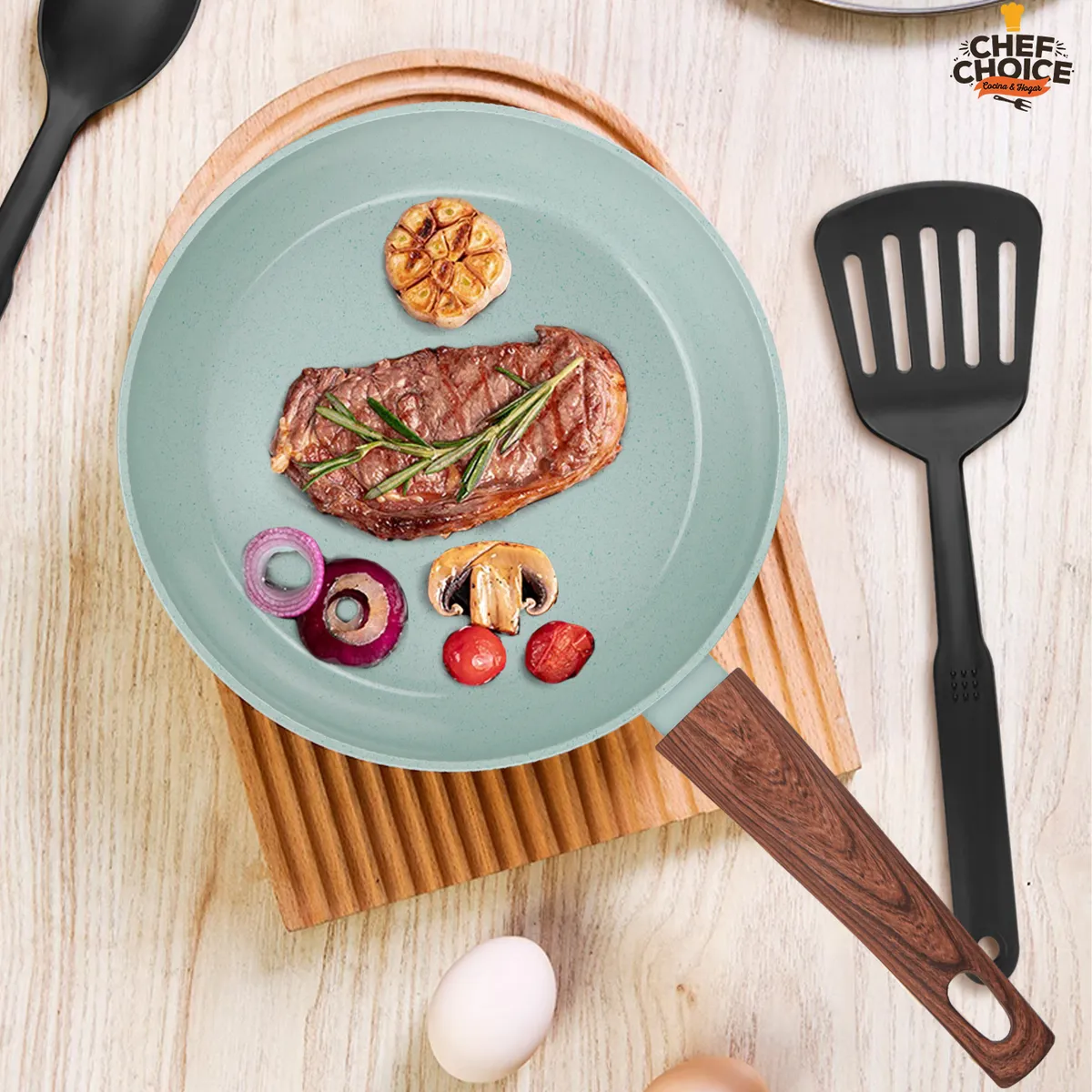 CHEFCHOICE - BATERIA DE COCINA  ALUMINIO 10 PIEZAS COLOR AGUA