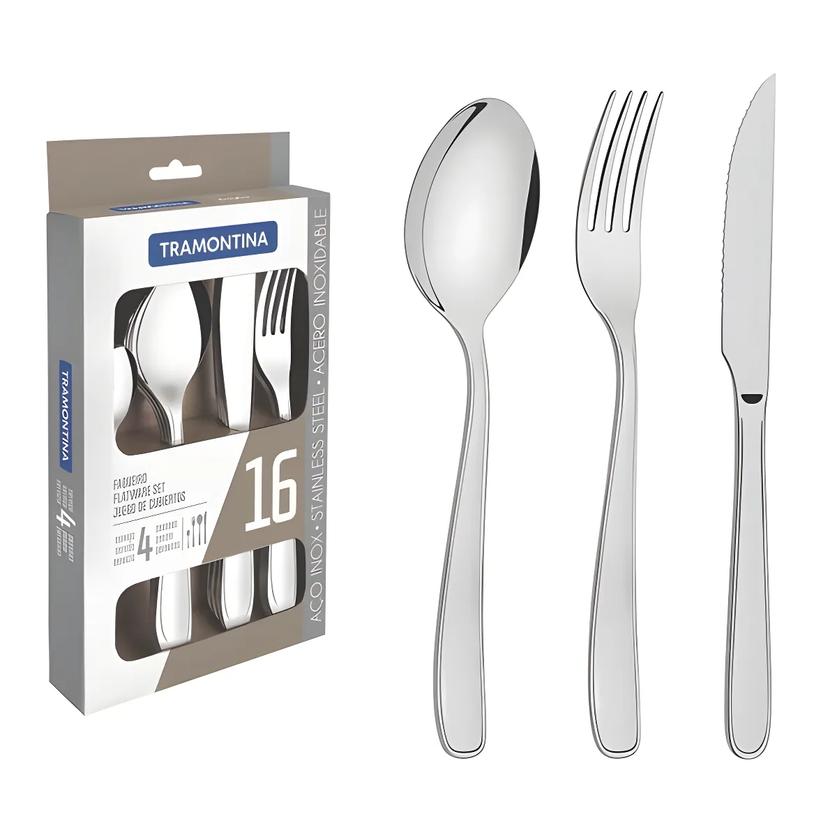 TRAMONTINA - Juego Cubiertos Tramontina 16 Piezas / Superstore