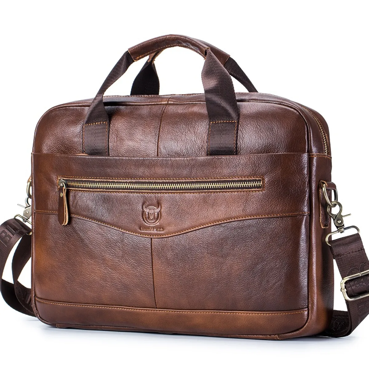 GENERICO - Maletín Portafolio De Cuero Notebook 15 Tablet Bullcaptain GWB044