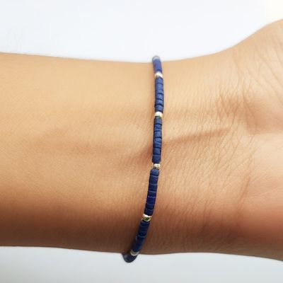 Imagen 2 del producto Pulsera Mostacilla Lapislázuli Plata Fina 925