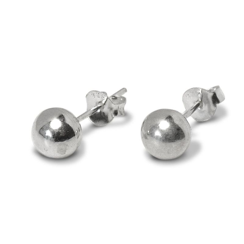 ANDREA COGGIOLA JOYAS - Aros Bola 6mm Plata Fina 925