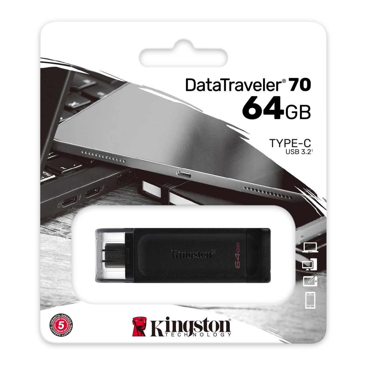 KINGSTON - Pendrive Kingston DT70 USB-C 64GB 3.2 Gen 1