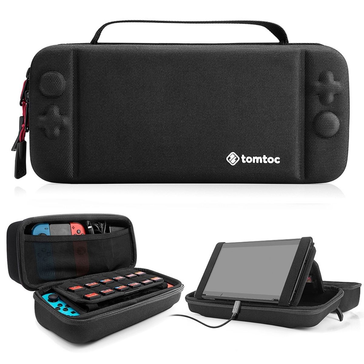TOMTOC - Tomtoc Estuche De Viajes- Nintendo Switch( Para 24 Tarjetas) - Negro