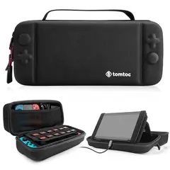 TOMTOC - Estuche De Viajes- Nintendo Switch( Para 24 Tarjetas) - Negro