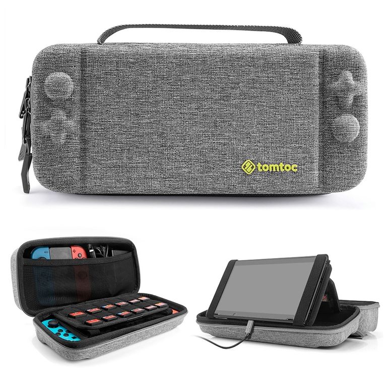 TOMTOC Estuche De Viajes- Nintendo Switch( Para 24 Tarjetas) - Gris