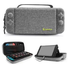 TOMTOC - Estuche De Viajes- Nintendo Switch( Para 24 Tarjetas) - Gris