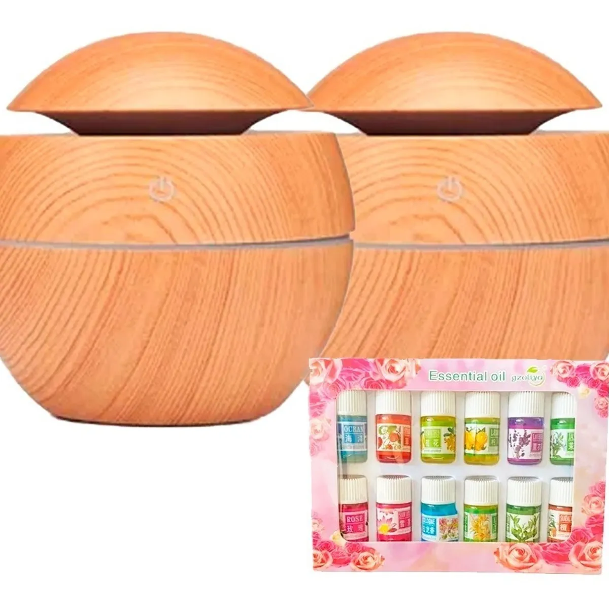 GENERICO - Pack 2 Humidificador Aromatizador Usb 7 Led 12 Esencias