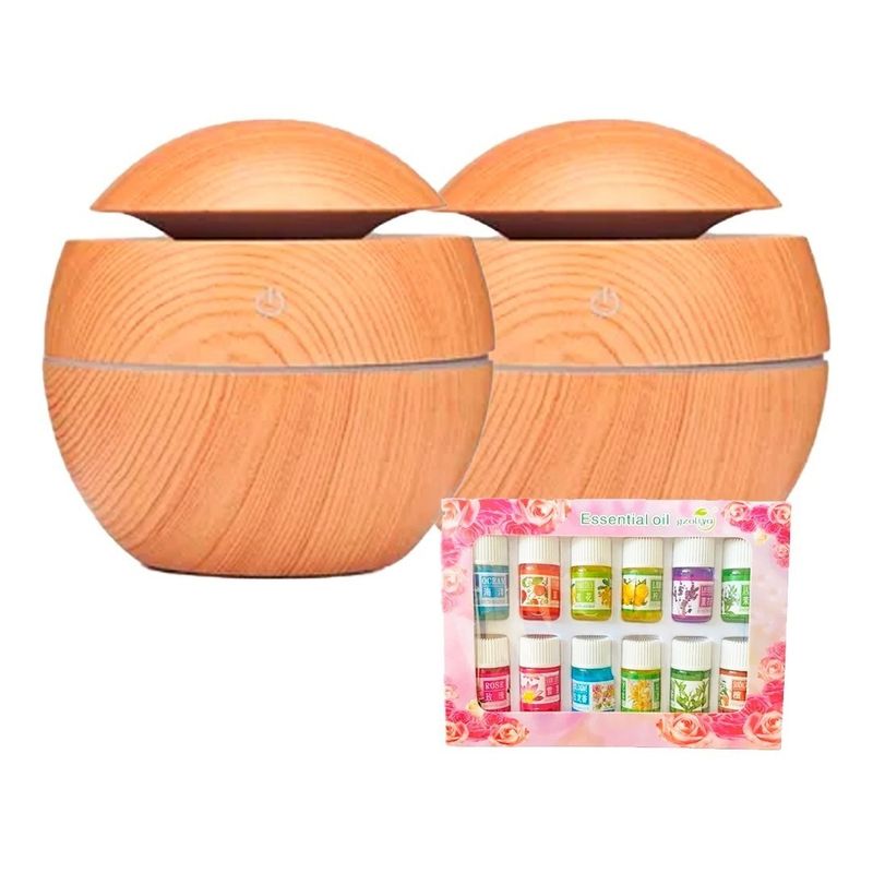 GENERICO - Pack 2 Humidificador Aromatizador Usb 7 Led 12 Esencias