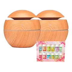 GENERICO - Pack 2 Humidificador Aromatizador Usb 7 Led 12 Esencias