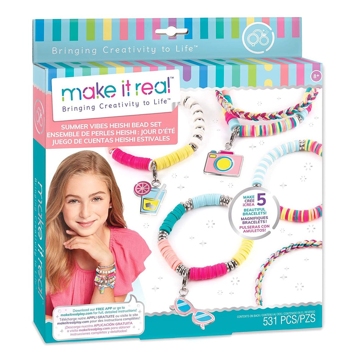 MAKE IT REAL - Set De Fabricacion Pulseras Juguete Cuenta Niña Make It Real