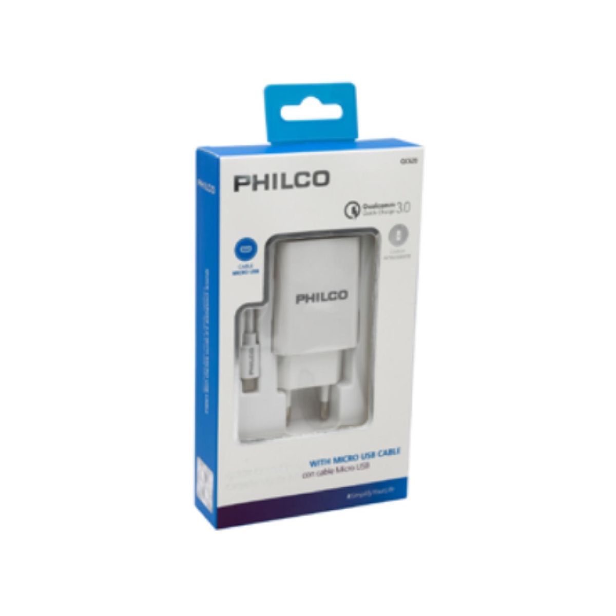 PHILCO - Cargador De Pared USB Carga Rapida Micro USB QC620 Philco