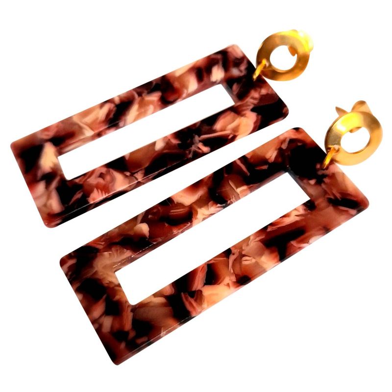 CATHALIFAUDJOYAS - aros rectangulares resina CathalifaudJoyas