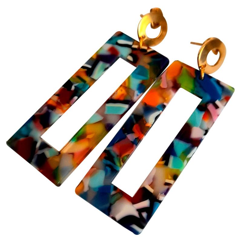 CATHALIFAUDJOYAS - aros rectangulares resina CathalifaudJoyas