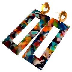 CATHALIFAUDJOYAS - Aros rectangulares resina