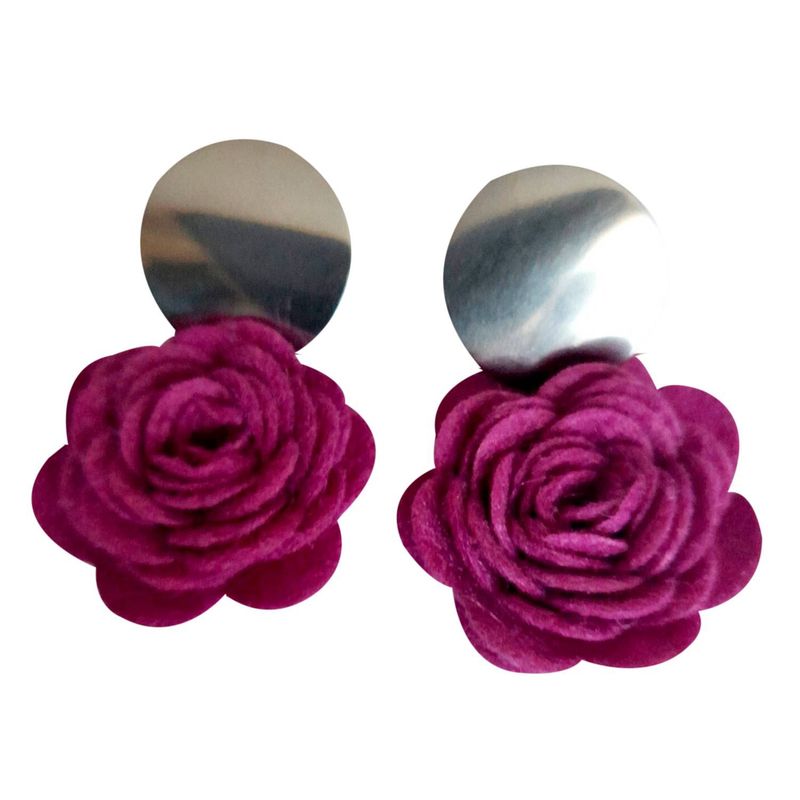 CATHALIFAUDJOYAS - aros de fieltro y acero CathalifaudJoyas