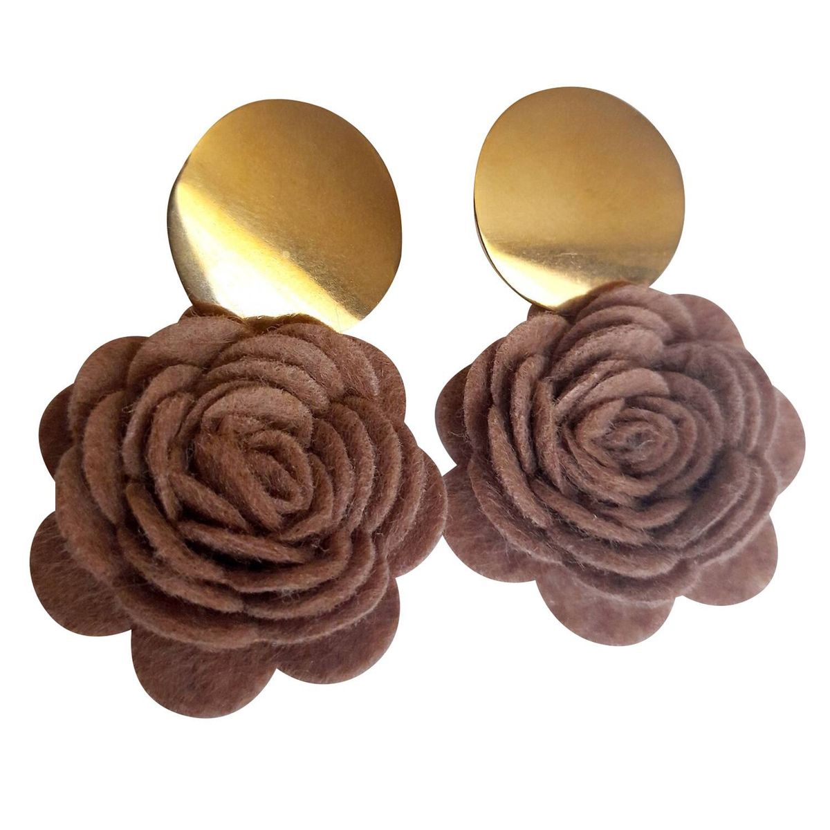 CATHALIFAUDJOYAS - aros de fieltro y acero CathalifaudJoyas