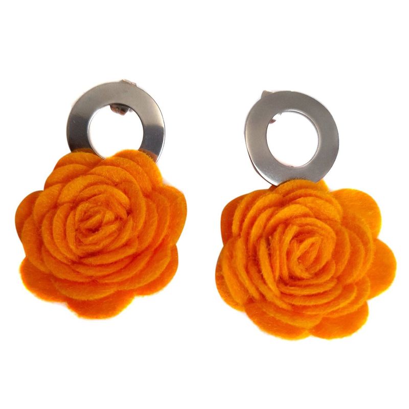 CATHALIFAUDJOYAS - aros de fieltro y acero CathalifaudJoyas
