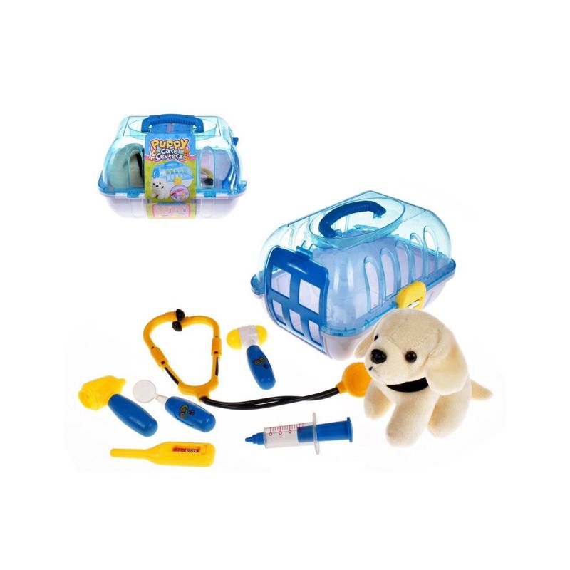 ANSALDO - Perro Peluche Con Casa Y Set Veterinario
