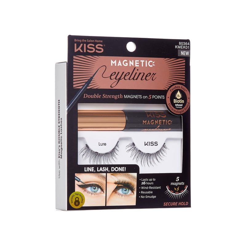 KISS BY IMSIBEAUTY - PACK PESTAÑAS MAGNETICAS EYELINER-EYELASH PESTAÑAS POSTIZAS