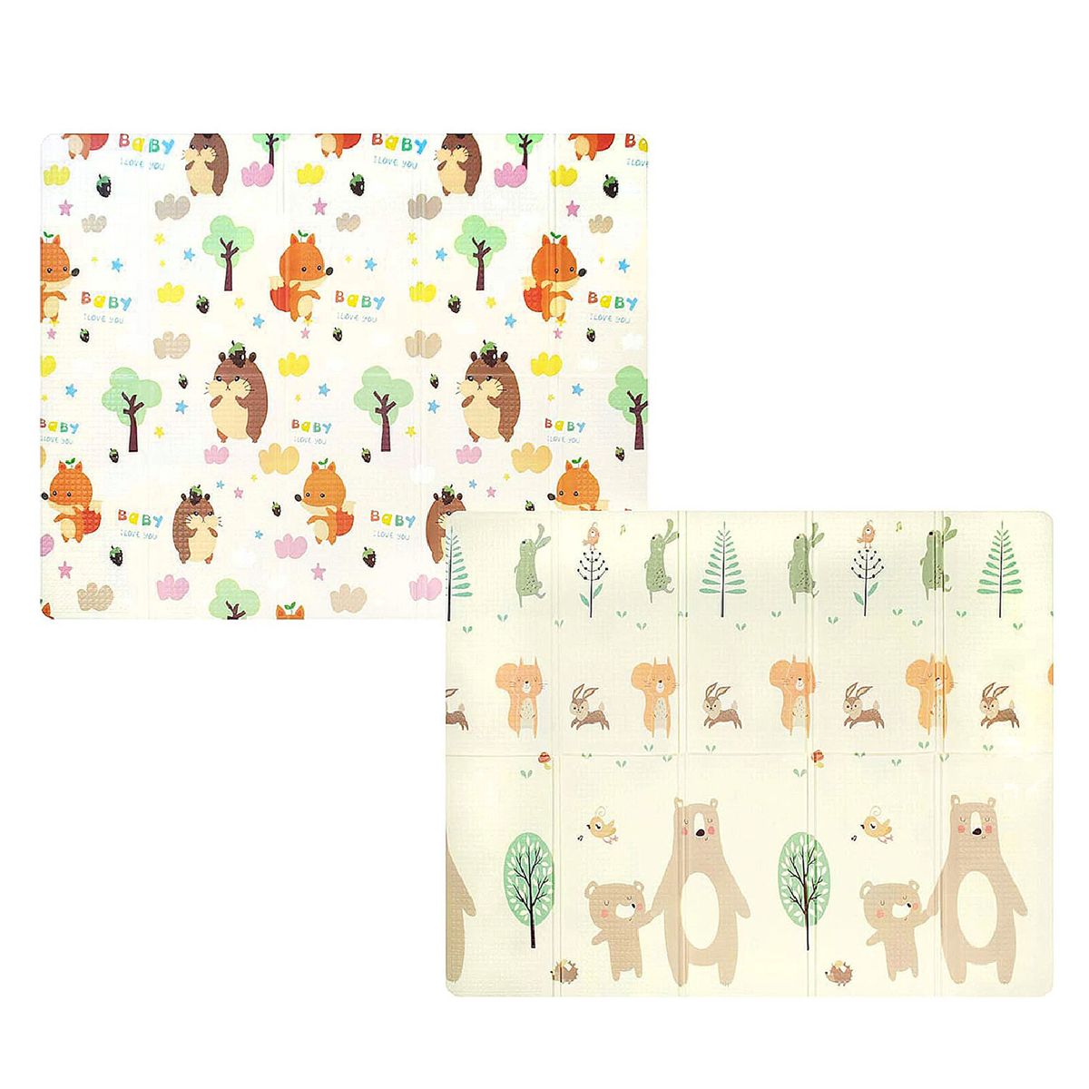 MON PETIT - Alfombra Antigolpe Bebe Plegable Reversible Bolso Osito