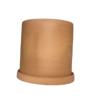 MACETERO Y PLATO DE TERRACOTA CILINDRO M