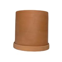 MACETERO Y PLATO TERRACOTA CILINDRO L.