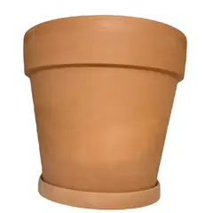 DECOGREEN - SET 3 MACETEROS Y PLATOS TERRACOTA CLASICA S+M+L