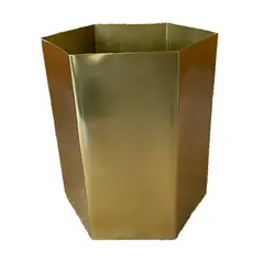 DECOGREEN - MACETERO METÁLICO OCTOGONAL DORADO L