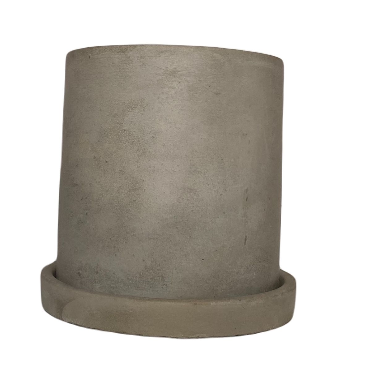 DECOGREEN - MACETERO Y PLATO CEMENTO CILINDRO M