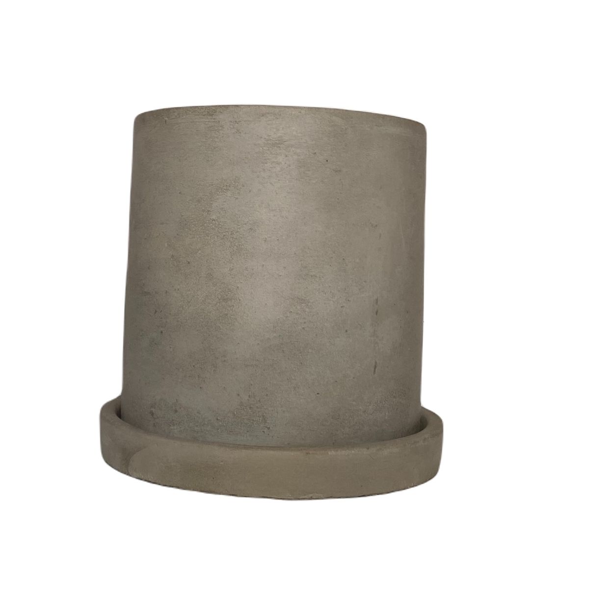 DECOGREEN - MACETERO Y PLATO CEMENTO CILINDRO M