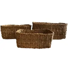 DECOGREEN - SET 3 CESTOS RECTANGULAR GANJES S+M+L