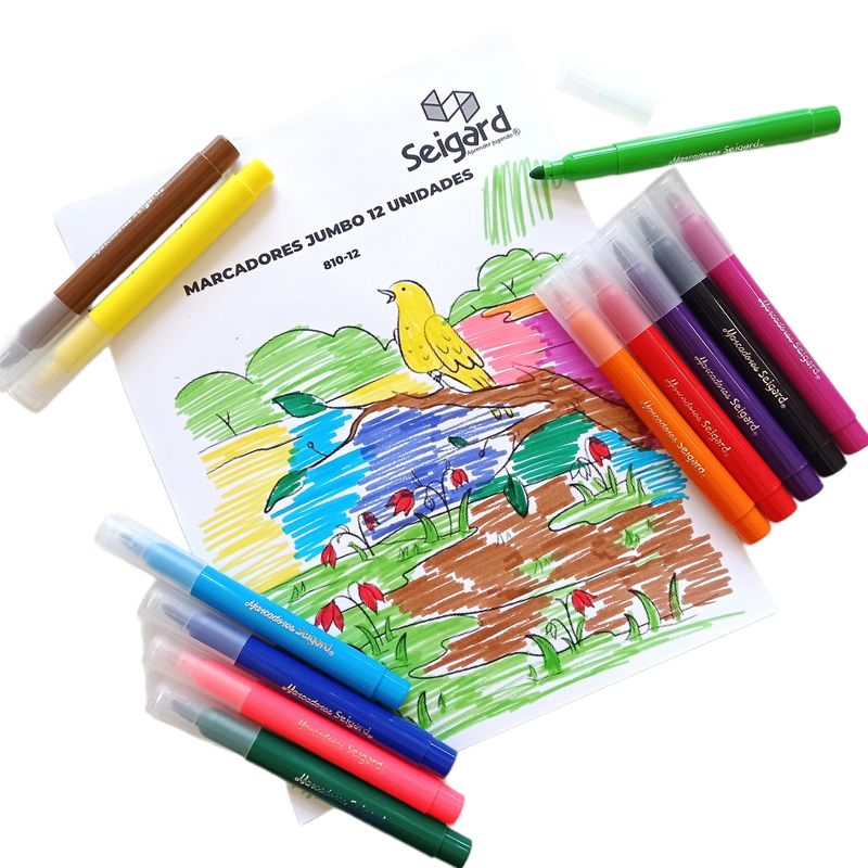 SEIGARD - Marcadores Jumbo  12 unidades 810-12 Color Variado