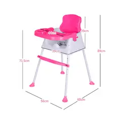 GENERICO - Silla De Comer Para Bebe / Niño altura Ajustable 3 en 1