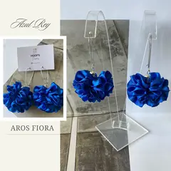 GENERICO - Aros De Tela En Flor Hechos A Mano