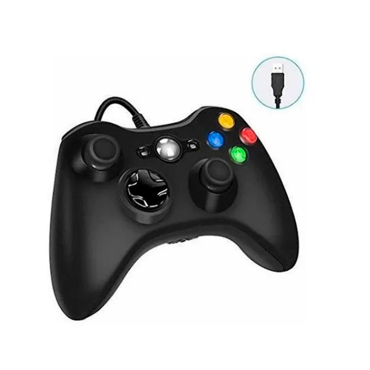 GENERICO - Joystick Compatible Con Pc y Xbox 360 Cableado Negro