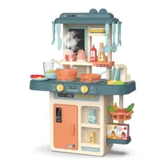 GENERICO - Juguete Set Cocina 42 Piezas Luz Sonido Azul Infantil 63Cm