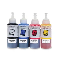 LOGIC - Pack 4 Tintas Alternativas 100 ml (4 Colores) Epson/Canon/HP
