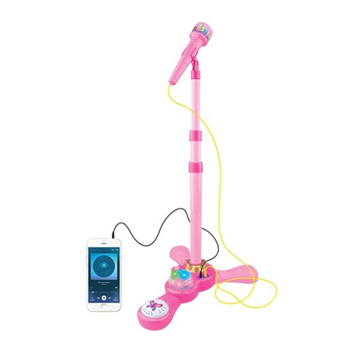 OEM - Juguete Microfono Karaoke Pedestal Luces MP3 Rosado Infantil