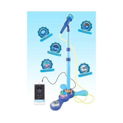 Imagen 2 del producto Juguete Microfono Karaoke Pedestal Luces MP3 Azul Infantil
