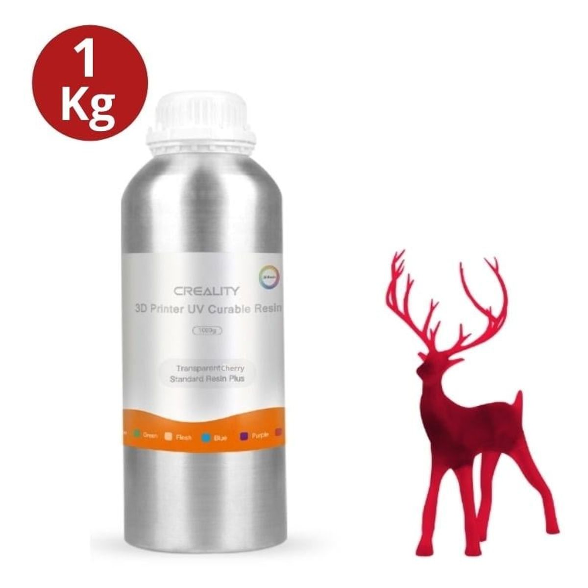 CREALITY - Resina 3D Para Impresoras Creality Plus 3d 1000g Rojo Transp