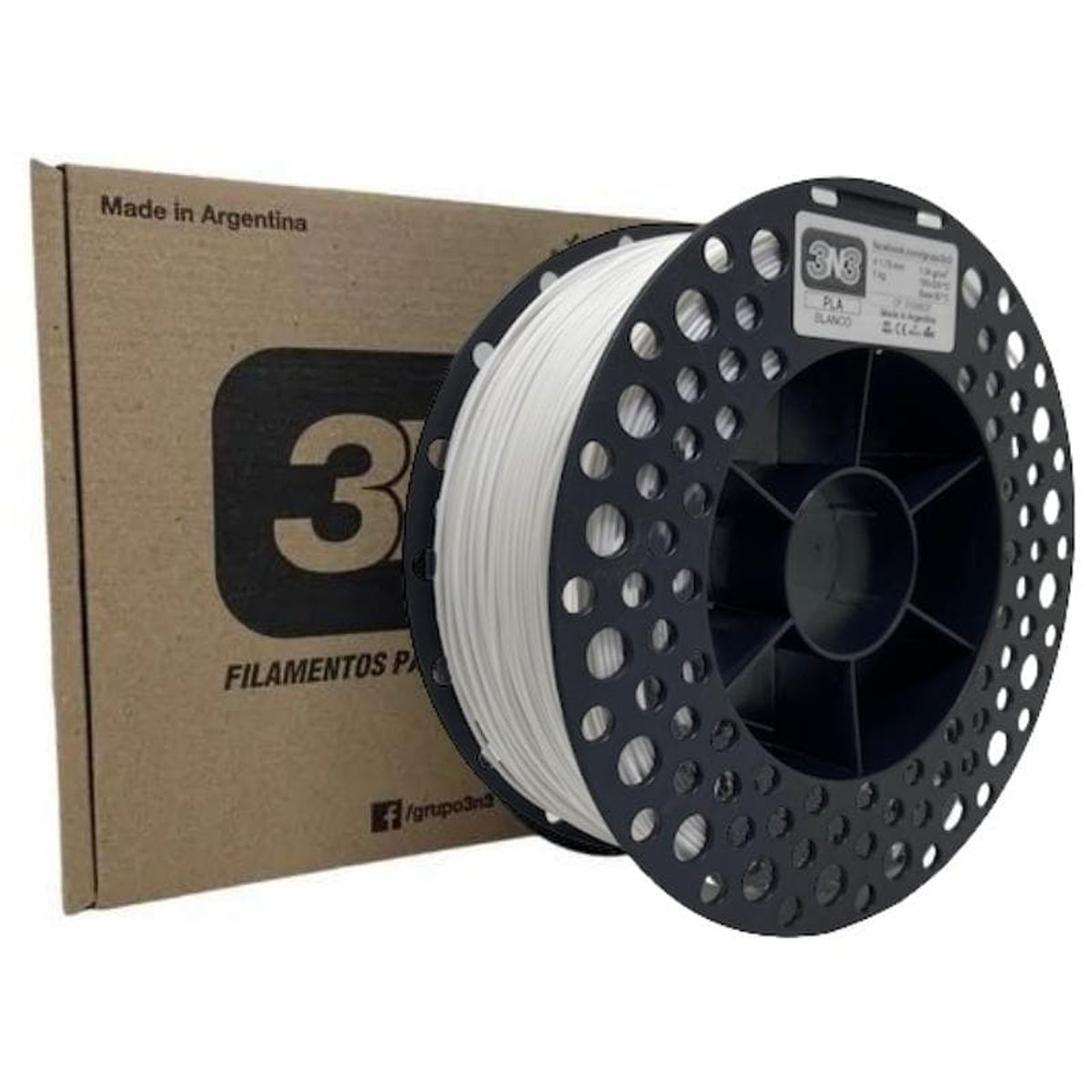 3N3 - Filamento 3D Pla 3n3 1kg 175mm Blanco - Filamentos