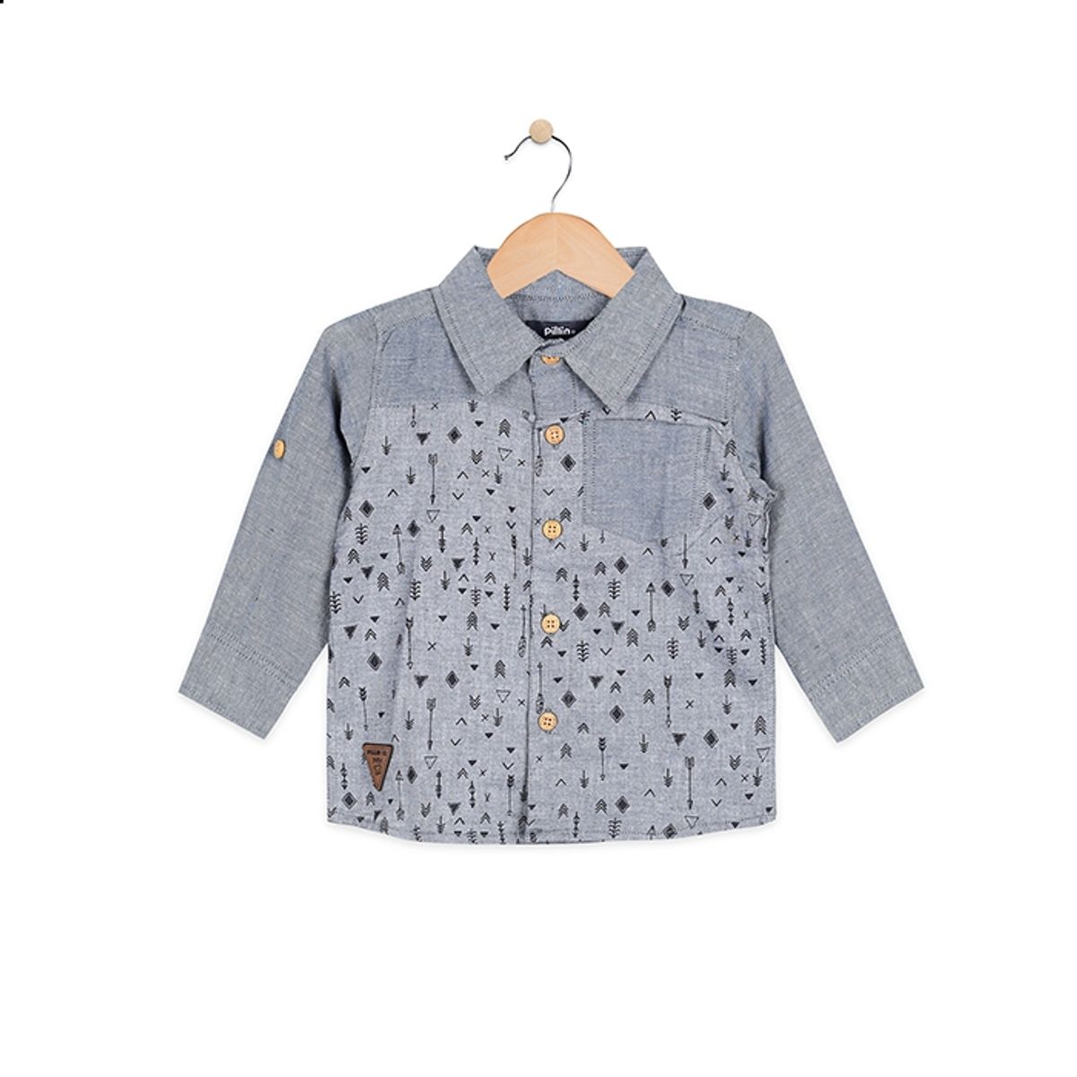 PILLIN - Camisa M/Larga Bebe Algodón Invierno Niño Azul PILLIN