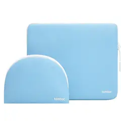 TOMTOC - Funda Lady Para Macbook 13''+organizador shell Celeste