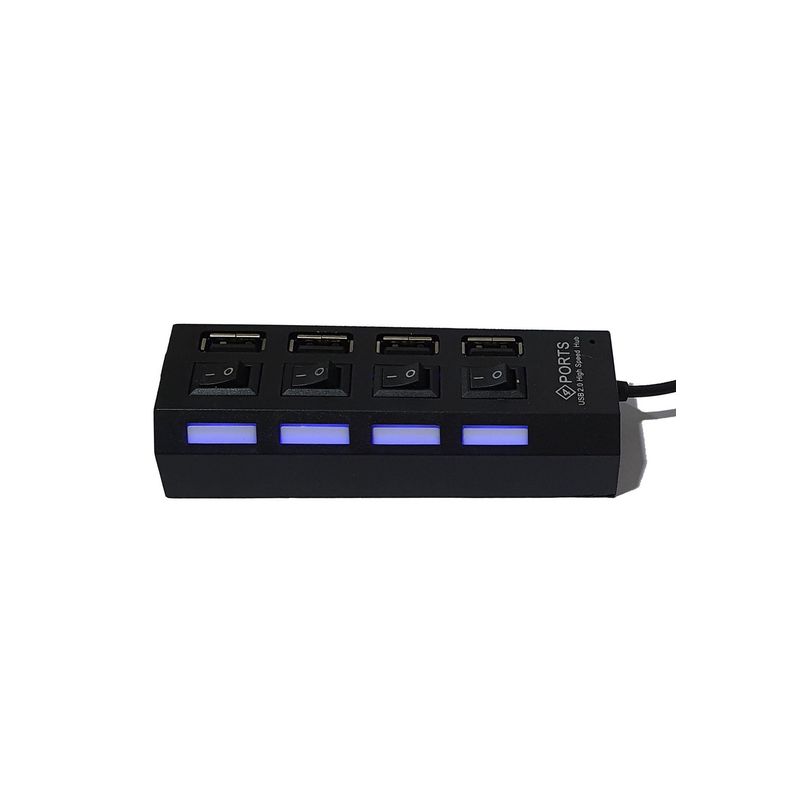 GENERICO - Hub Usb 2.0 4 Bocas Botones Switch Encendido GENERICO