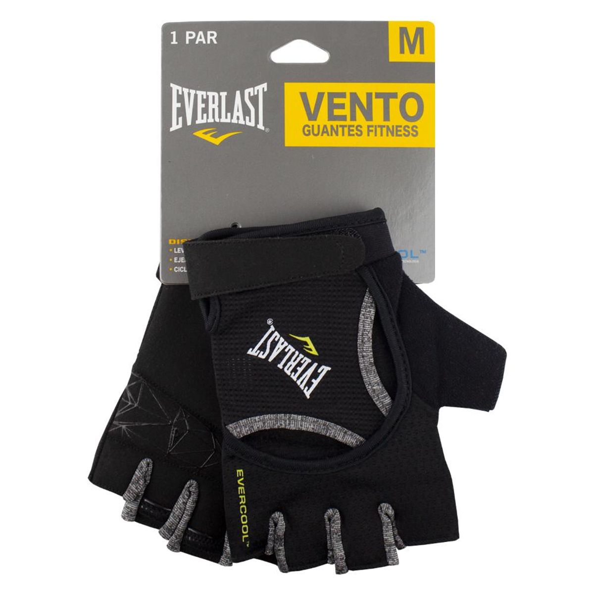 EVERLAST - Guantes Fitness Vento Negro/Gris Mujer Everlast EVERLAST